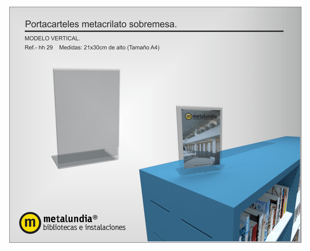 Portacarteles metacrilato sobremesa