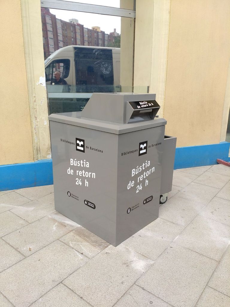 Large metal return mailbox.