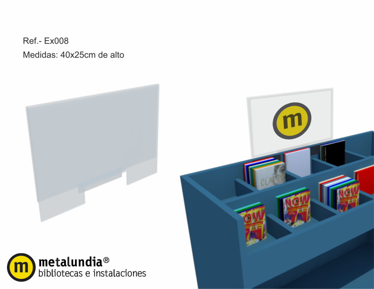 Portacarteles para muebles audiovisuales